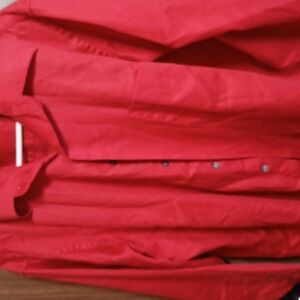 Vibrant Red Button-Up Shirt